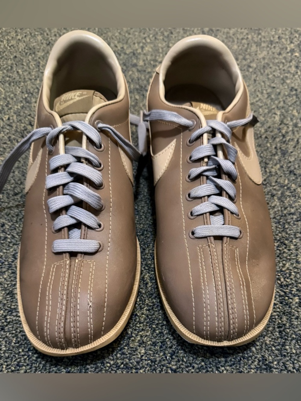 Nike *RARE Vtg Mens 11 Split Toe 80s Tan Bowling Lace Up Shoes